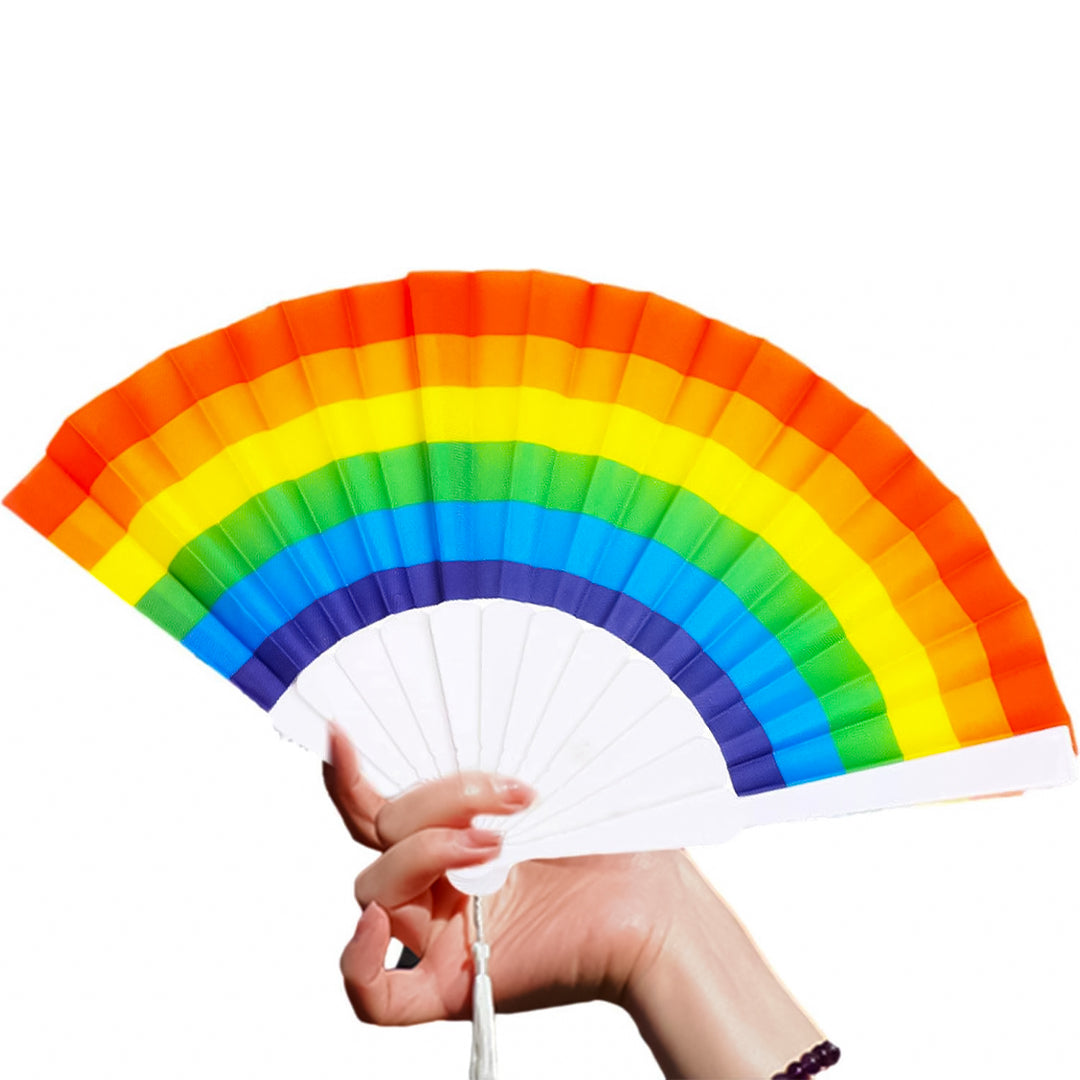 Rainbow Hand Fans for Mehendi / Haldi Wedding Favors - 1PC