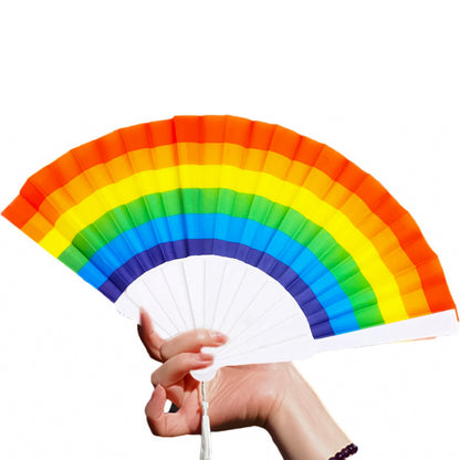 Rainbow Hand Fans for Mehendi / Haldi Wedding Favors - 1PC
