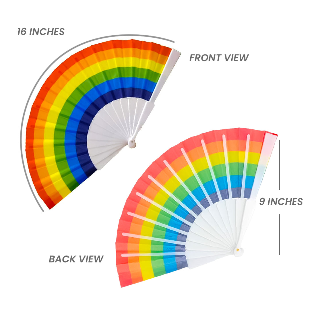 Rainbow Hand Fans for Mehendi / Haldi Wedding Favors - 1PC