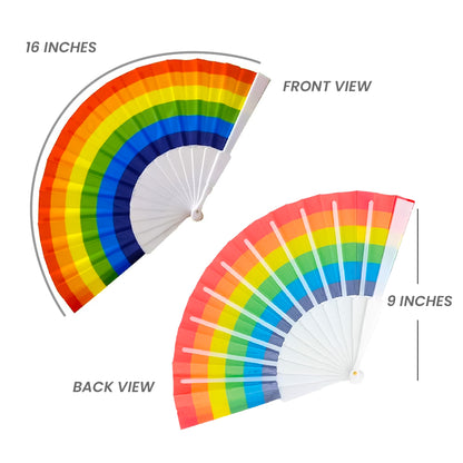 Rainbow Hand Fans for Mehendi / Haldi Wedding Favors - 1PC