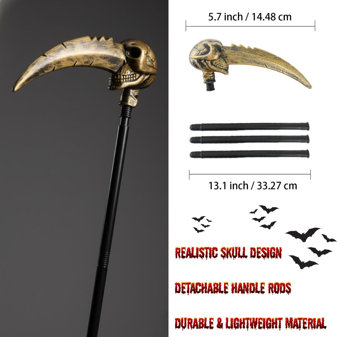 Skull wth Big Nose Golden Hand Holding Weeapon - 1PC