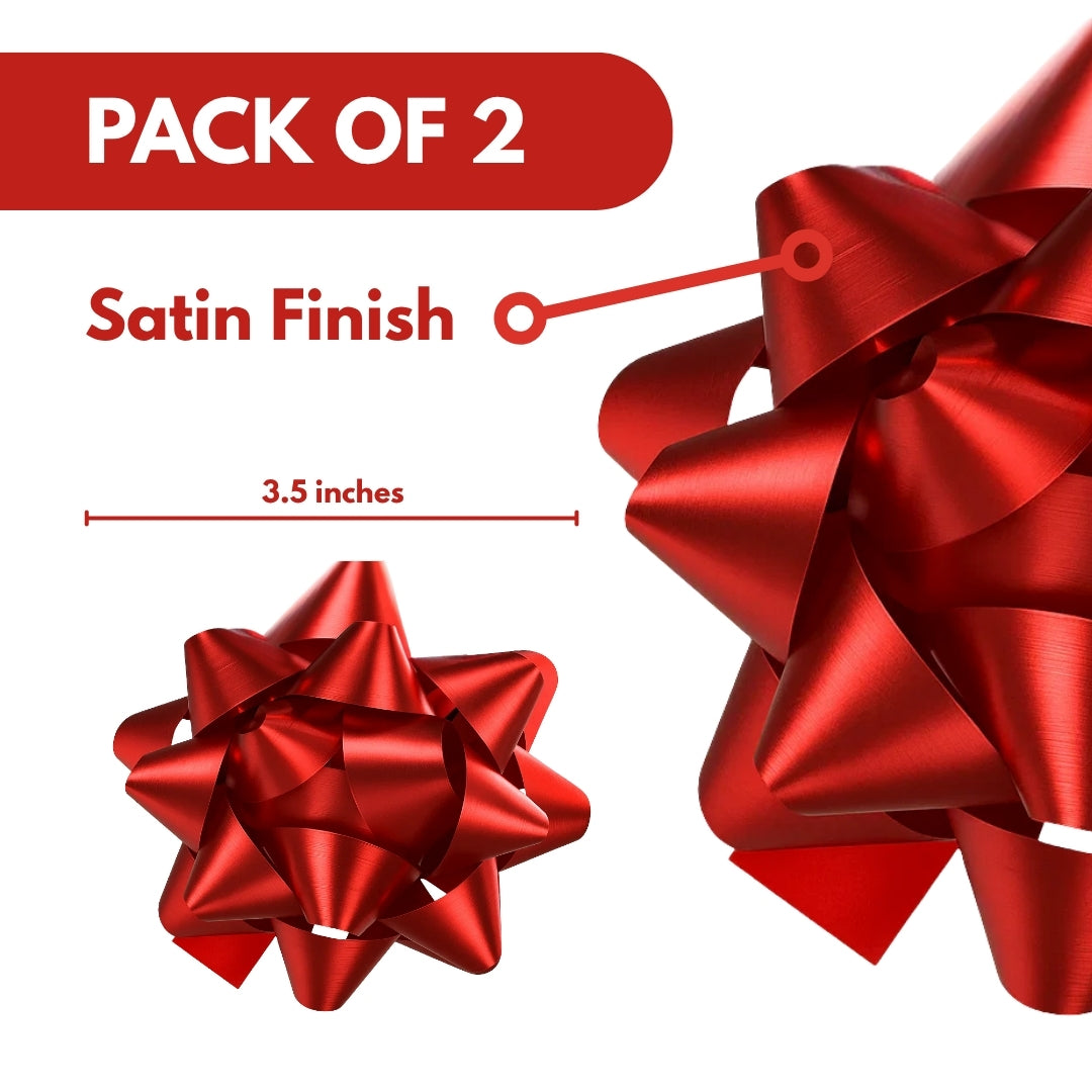 Red Packaging Bow Ribbons - 2PC