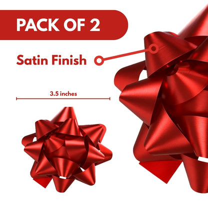 Red Packaging Bow Ribbons - 2PC