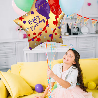 Happy Birthday Golden Foil Balloon Set - Helium Quality - 28 inches - 1PC