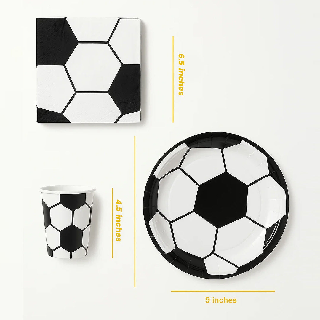 Football Theme Birthday Decor Tableware Set - 40PC