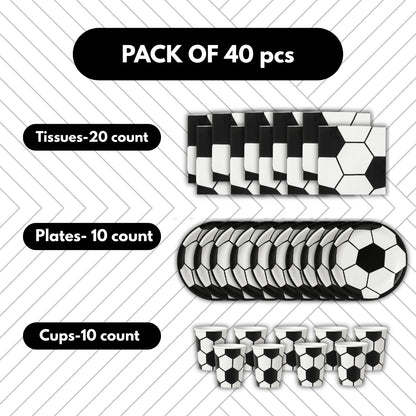 Football Theme Birthday Decor Tableware Set - 40PC