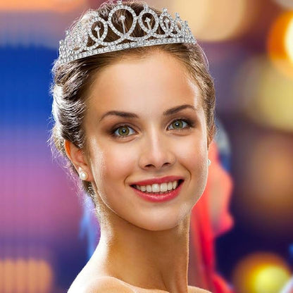 Birthday Queen Silver Crown with Rhinestones - 1PC