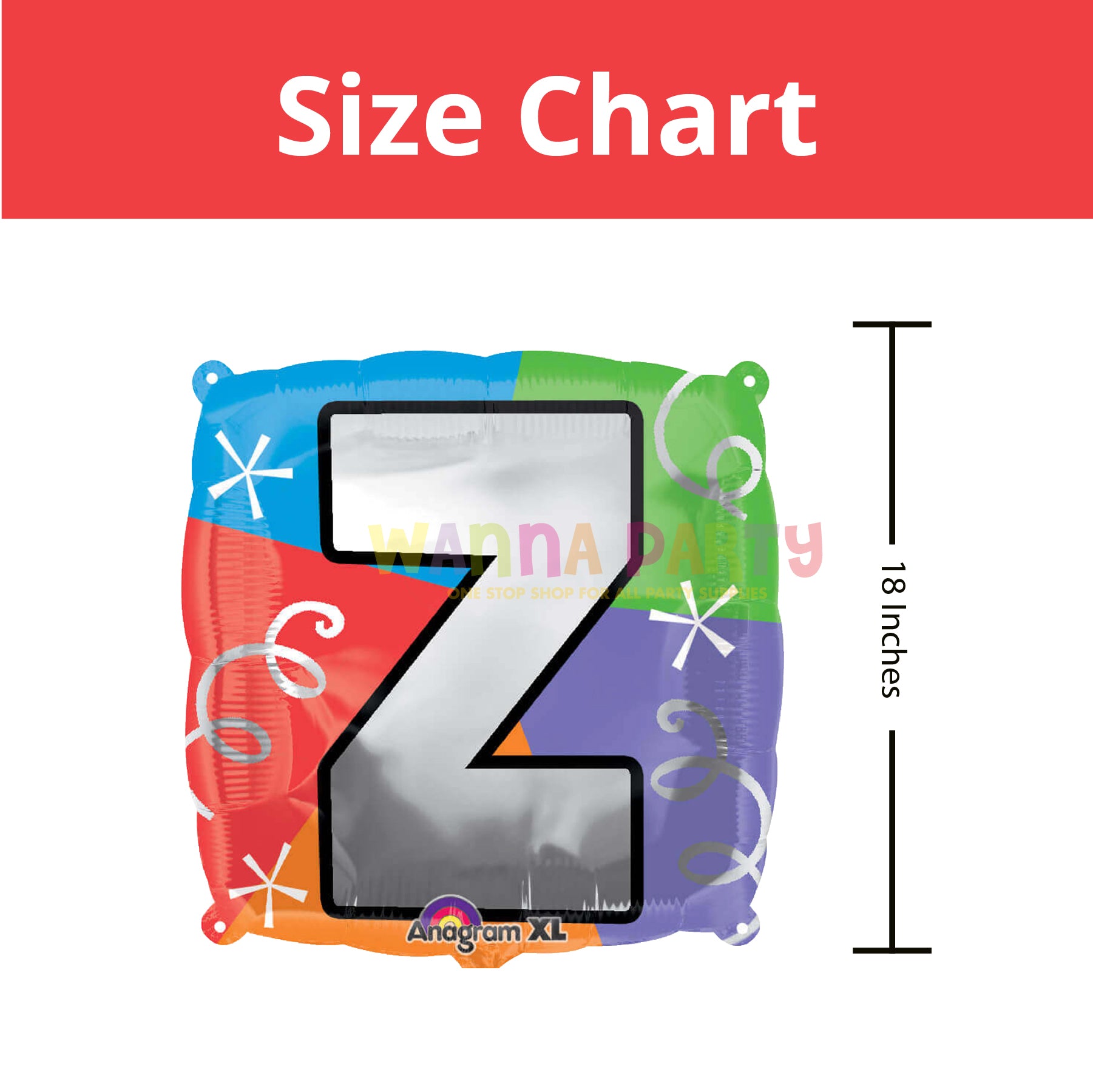 18" LETTER Z QUAD BALLOON