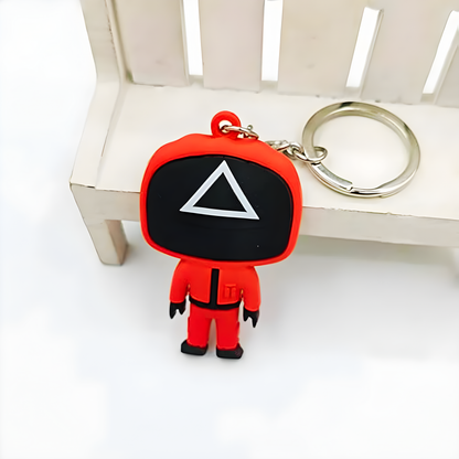 Squid Game Mask Men Figurine Keychain Set for Party Favour  - 3PC