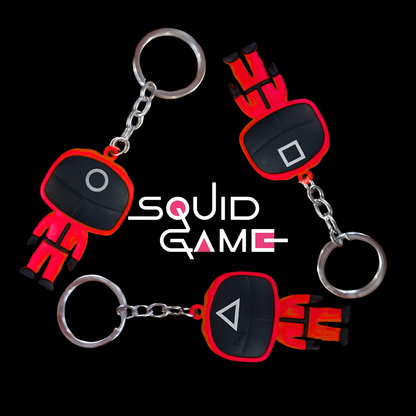 Squid Game Mask Men Figurine Keychain Set for Party Favour  - 3PC