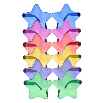 Star Shaped Multicolor Rimless Sunglases for Kids & Adults - 6PC