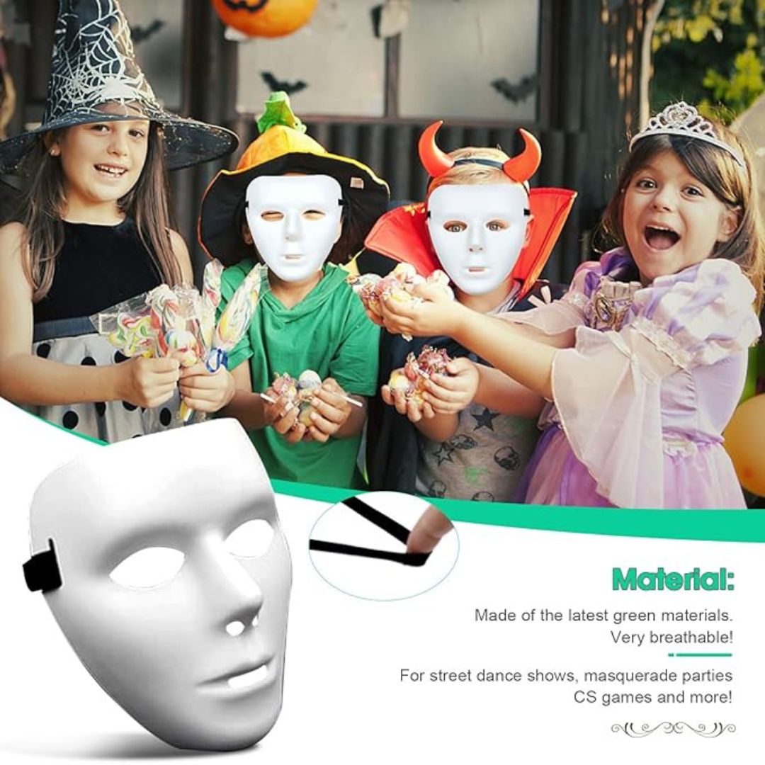 Stone Man Halloween Mask White with Elastic - 1PC