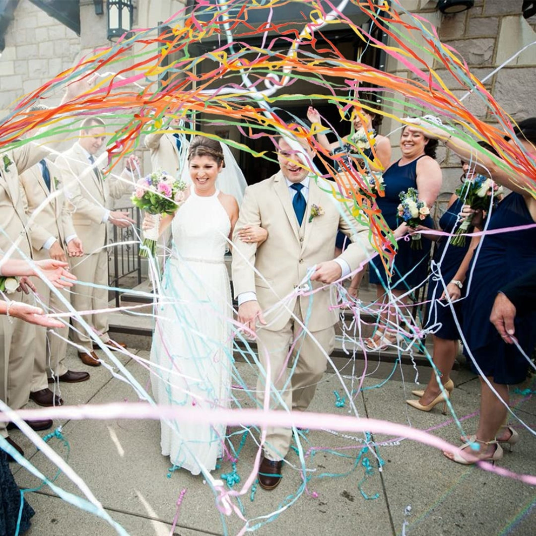 Hand Throw Streamers with Colorful Ribbons for Party Favors - 4PC