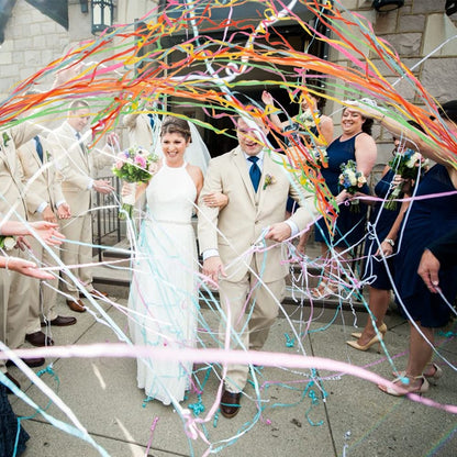 Hand Throw Streamers with Colorful Ribbons for Party Favors - 4PC