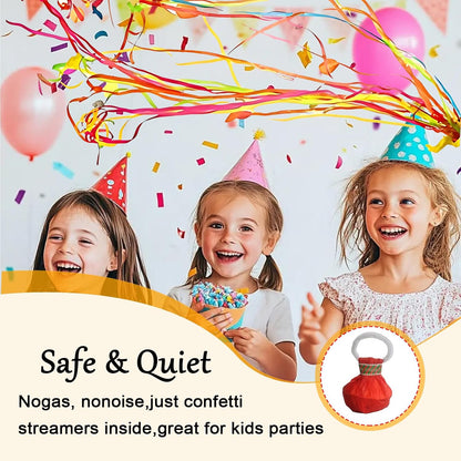 Hand Throw Streamers with Colorful Ribbons for Party Favors - 4PC
