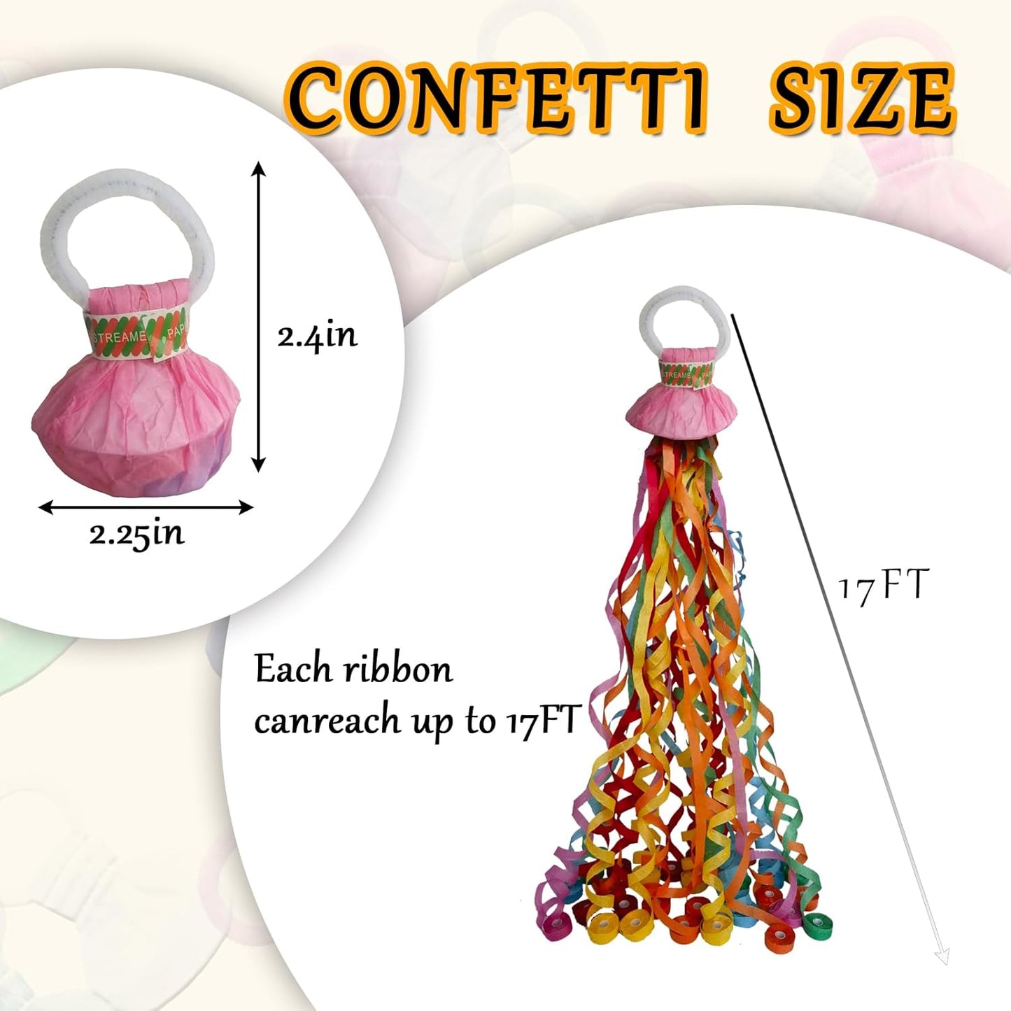 Hand Throw Streamers with Colorful Ribbons for Party Favors - 4PC