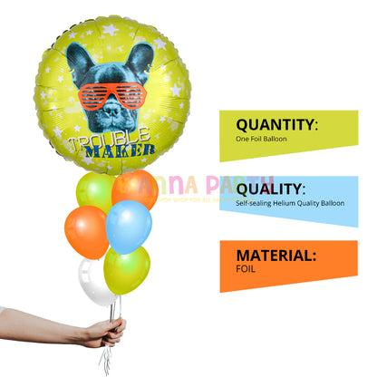 Pug Trouble Maker Foil Balloon - Helium Quality - 18 inches - 1PC