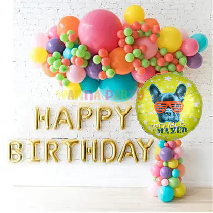 Pug Trouble Maker Foil Balloon - Helium Quality - 18 inches - 1PC