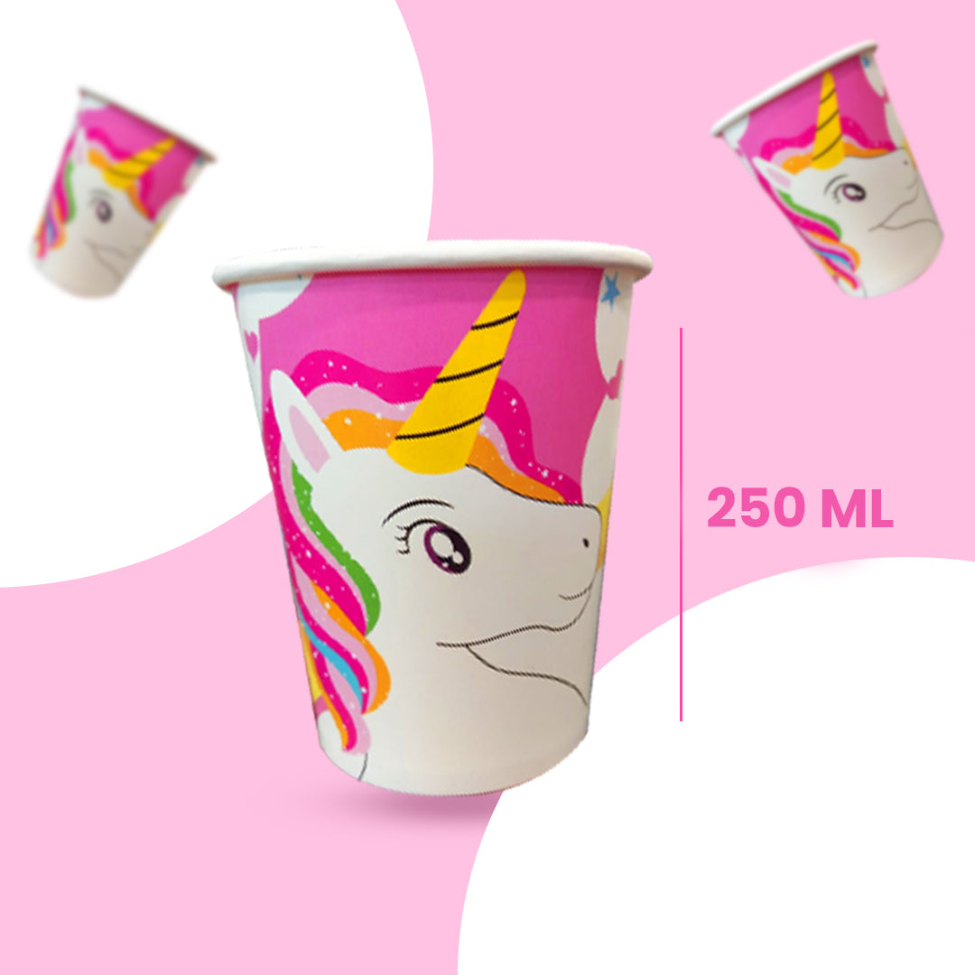 Unicorn Theme Paper Cup - 250ML - 10PC