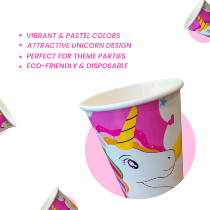 Unicorn Theme Paper Cup - 250ML - 10PC