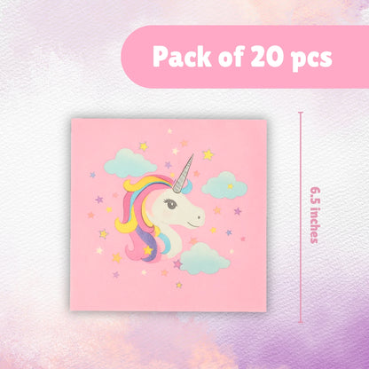 Unicorn Theme Party Paper Napkins - 20PC