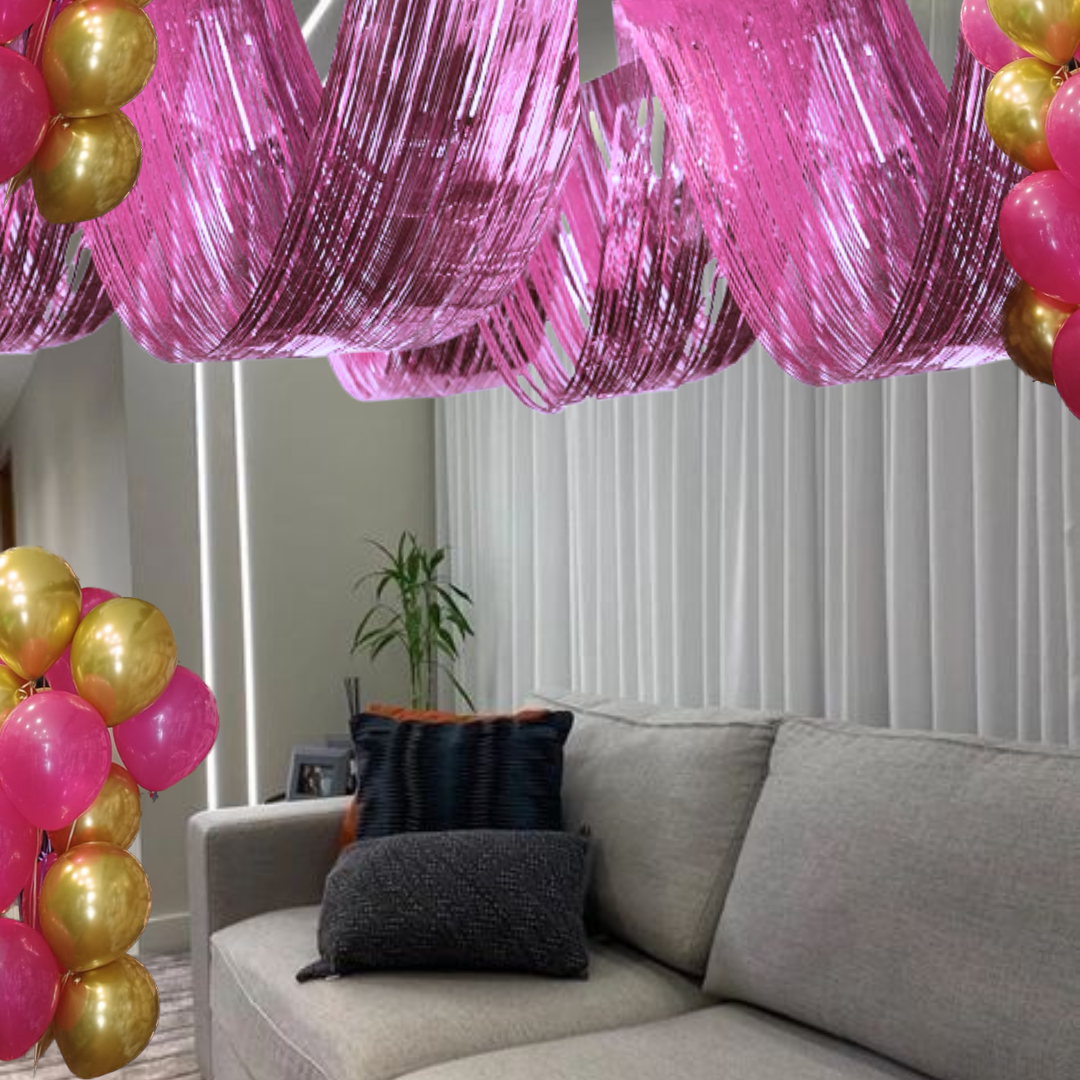 Pink Ceiling Curve Decoration - 15FT X 1 FT