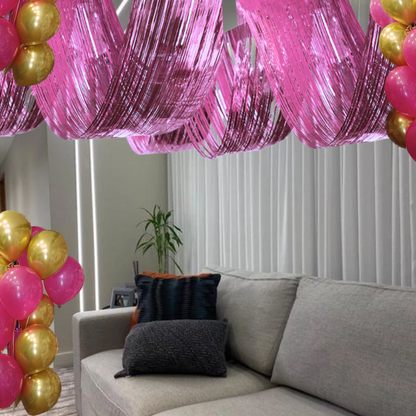 Pink Ceiling Curve Decoration - 15FT X 1 FT