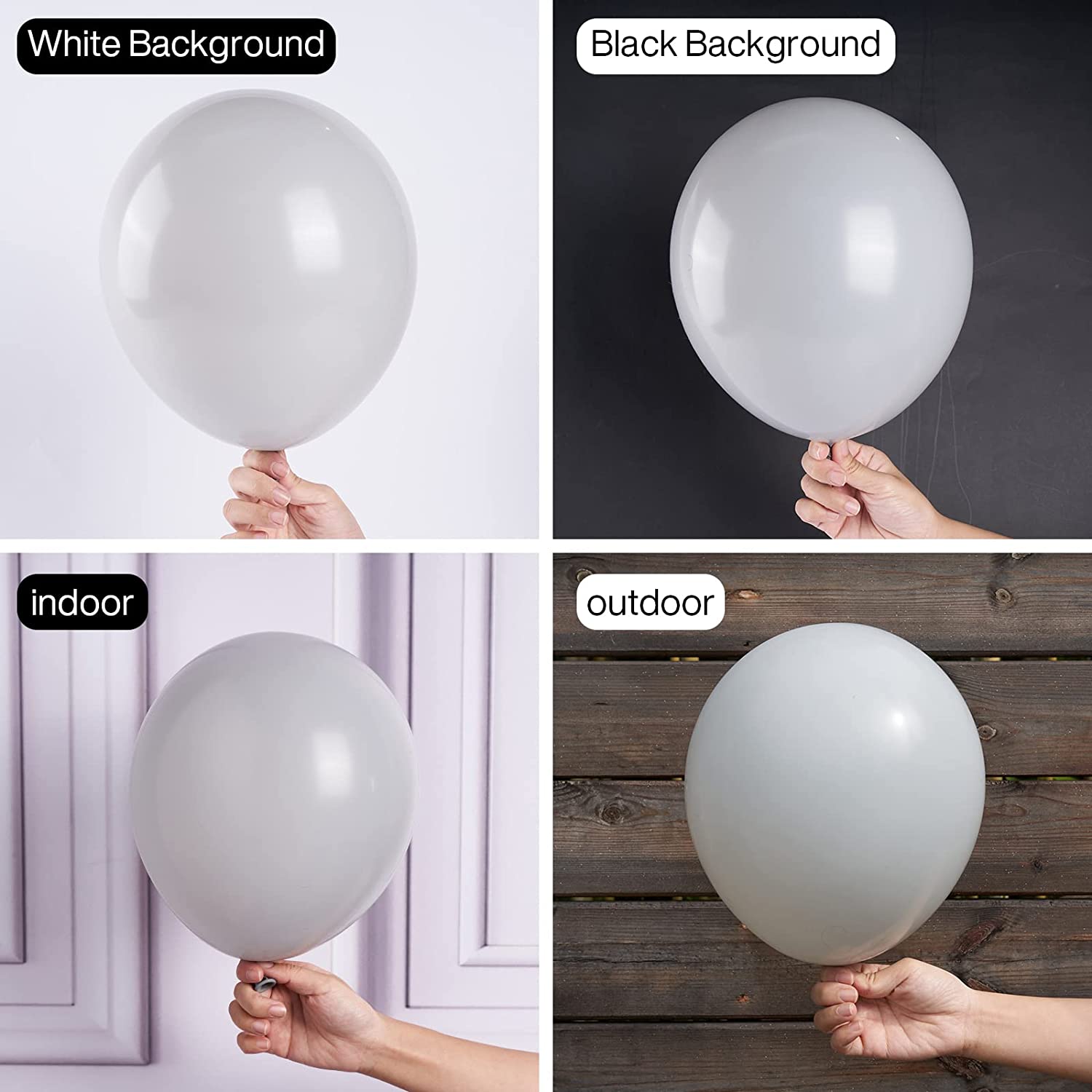 Matte Grey Color Balloons 10 inch - 50 PC