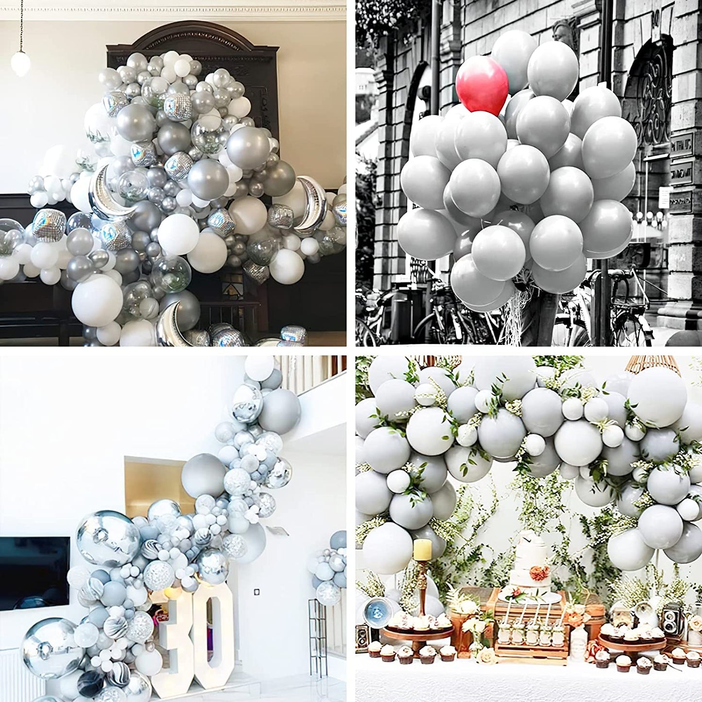 Matte Grey Color Balloons 10 inch - 50 PC