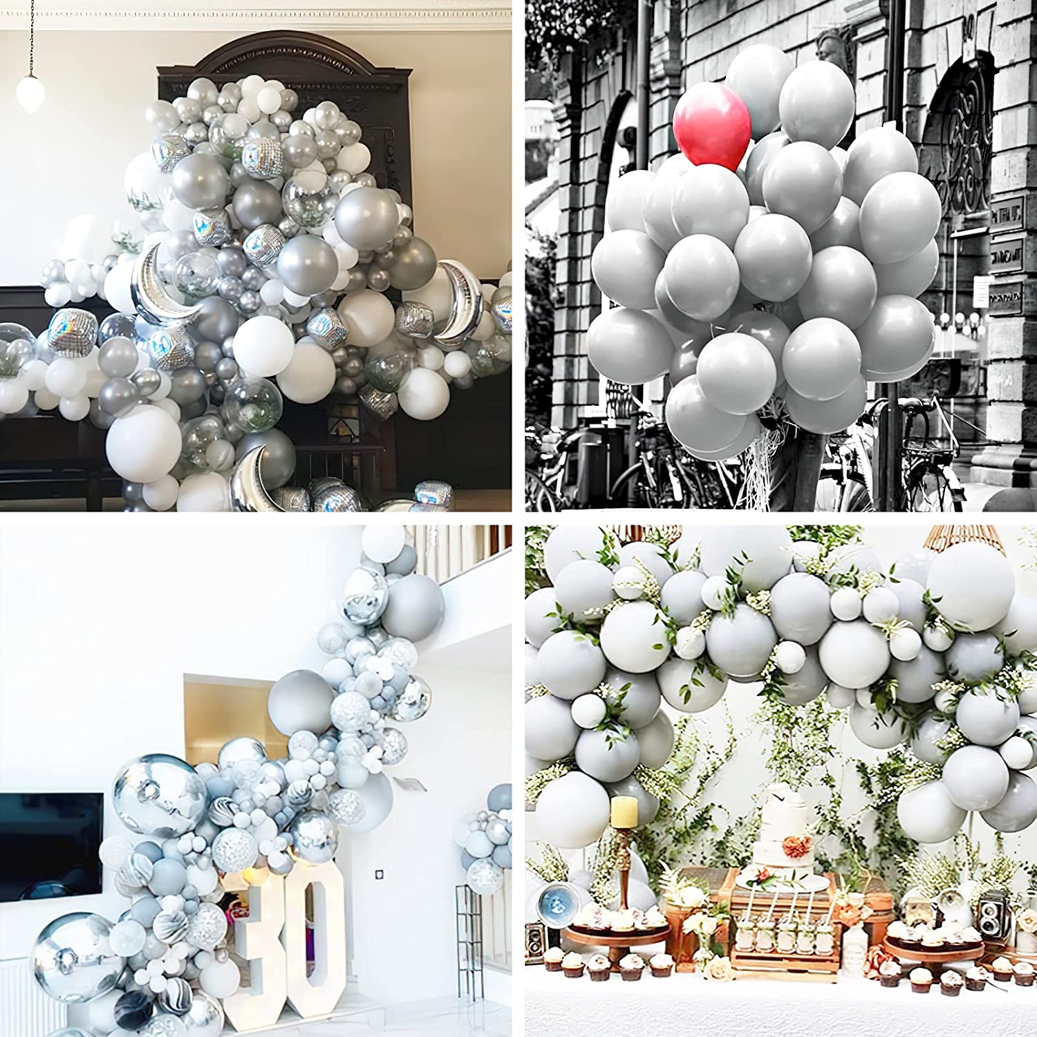 Matte Grey Color Balloons 10 inch - 50 PC