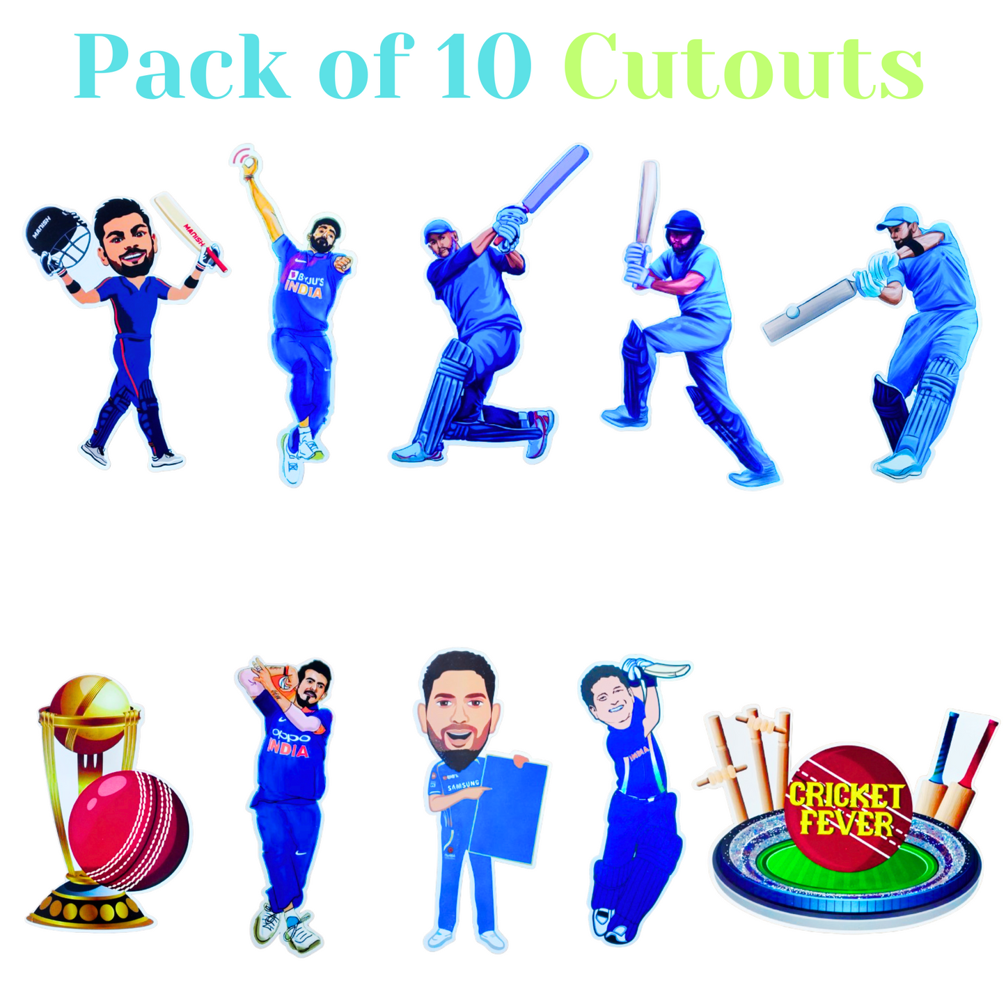 Cricket Theme Happy Birthday Decor w/ Cricketer Cutouts Combo - Set of 81PC