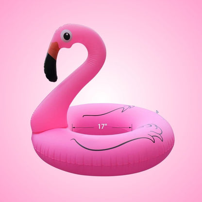Inflatable Flamingo Pool Ring with Light - 1PC