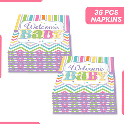 Welcome Baby Shower Dessert Napkins - 18PC