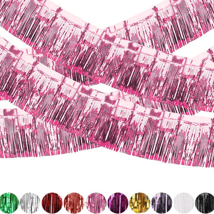 Iridescent Light Pink Foil Fringe Bunting Banner - 10FT - 1PC