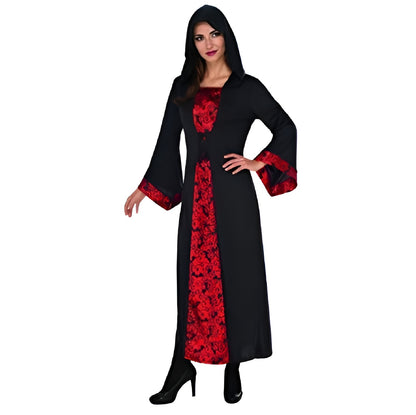 Gothic Black & Red Gown for Women for Halloween/ Theme Party - Size L - 1PC