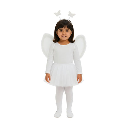 Angel White Wings with Tutu Skirt and Wand