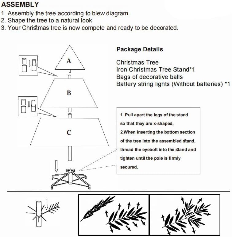 Pine Christmas Tree Green - 6FT with Cherry & Pine Tree Inserts