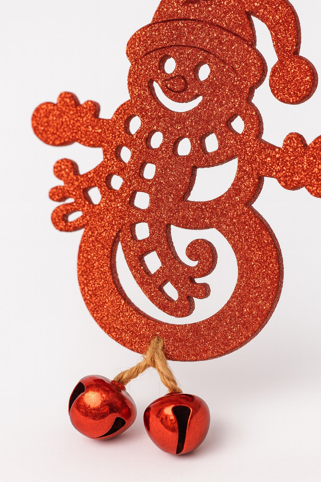 Christmas Tree Ornaments - Glitter Red Snowman Hanging Decoration - 1PC