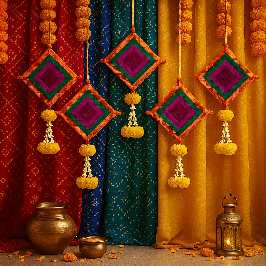 Colorful Kite Hanging Backdrop Decorations Set of 5