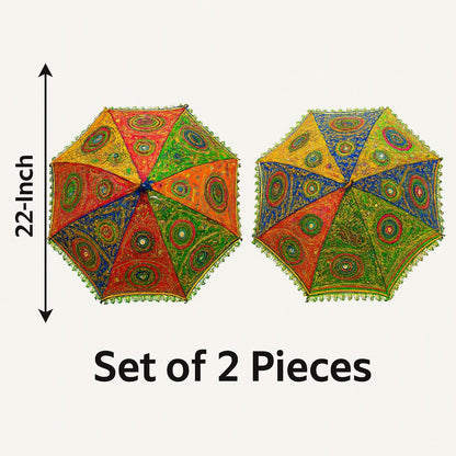 Colorful Kite Hanging Backdrop Decorations with Rajasthani Umbrellas -  Set of 7
