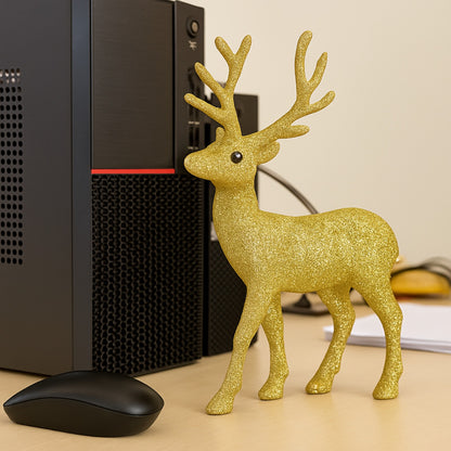 Golden Decorative Standing Reindeer Small - 25cm