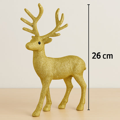 Golden Decorative Standing Reindeer Small - 25cm