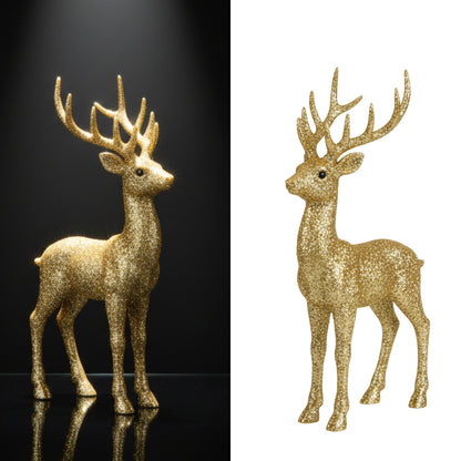 Golden Decorative Standing Reindeer Small - 25cm