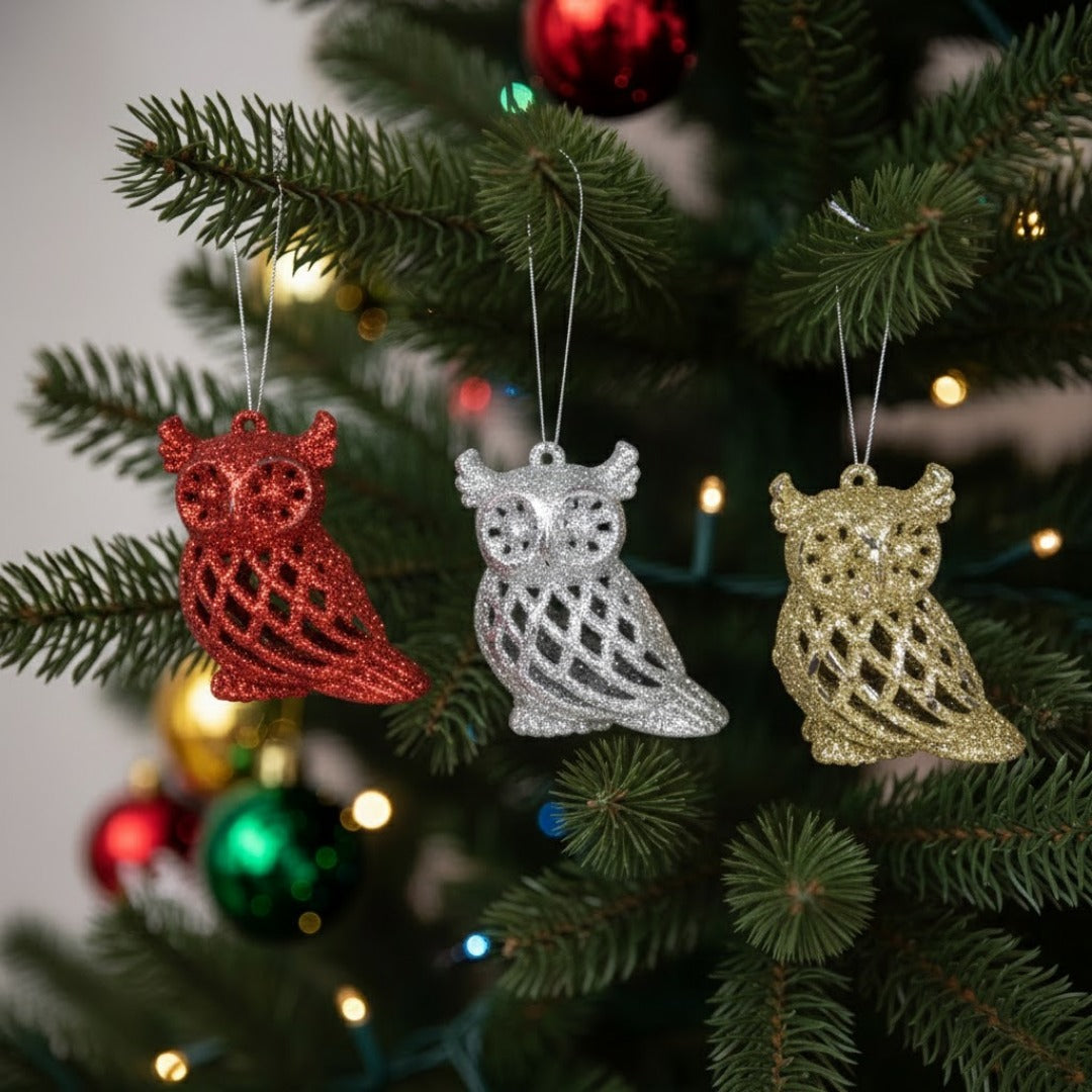 Lucky Charm Owl Tree Hanging - 3PC