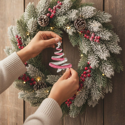 Christmas Tree Shooting Star Hanging Silver - 2PC