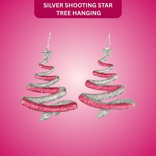 Christmas Tree Shooting Star Hanging Silver - 2PC