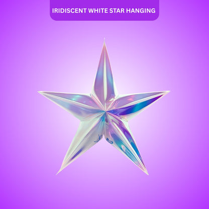Iridiscent White Star Hanging Decoration 24"