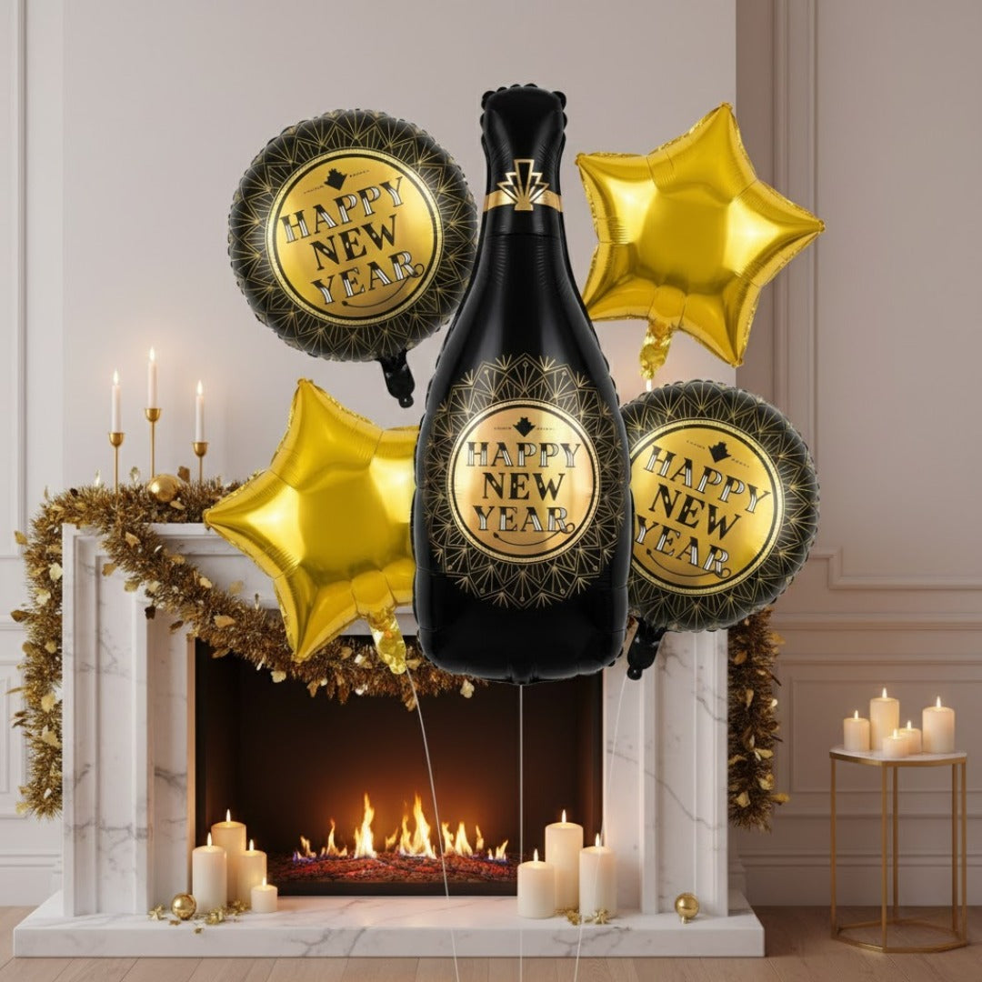 Happy New Year Cheers Balloon Set - 5PC