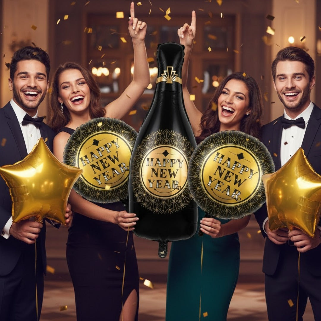 Happy New Year Cheers Balloon Set - 5PC