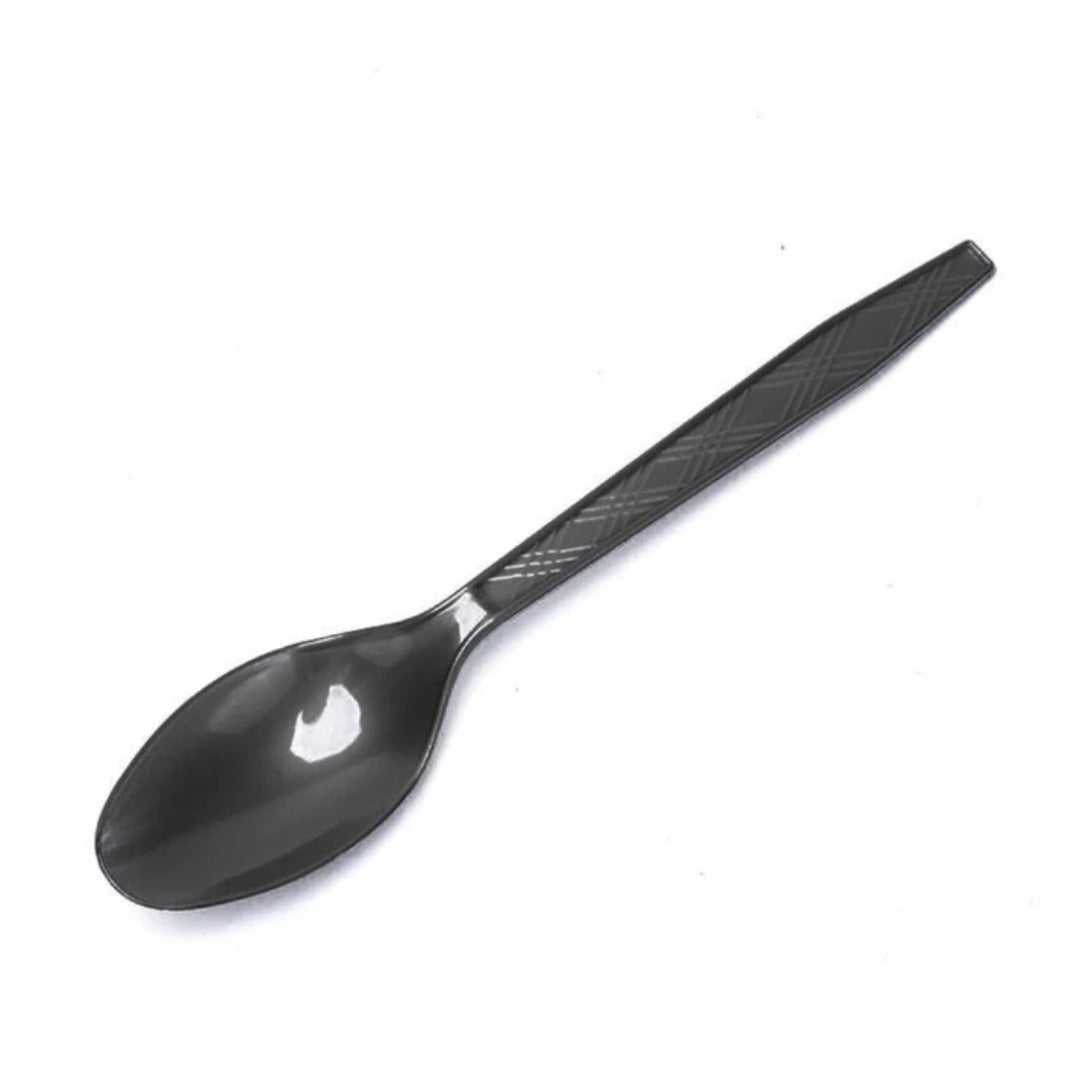 Diposable Black Plastic Spoons - 20PC